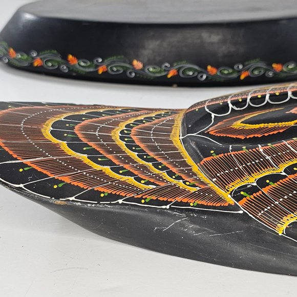 Vintage Hand Painted Lacquerware Duck Trinket Box Folk Art Large 14" - Picture 13 of 13